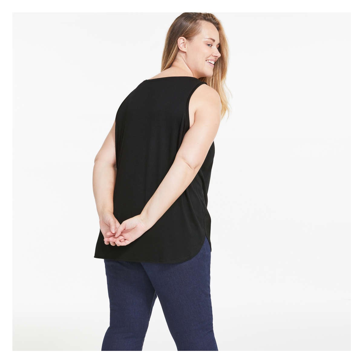 Women+ Relaxed-Fit Tank in JF Black from Joe Fresh